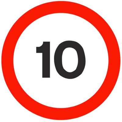Security Sign - ARTM - Speed Limit 10