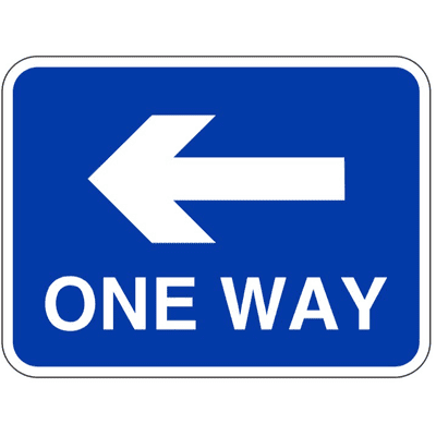 Security Sign - ATMM - One Way (Left Arrow)