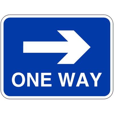 Security Sign - ATMM - One Way (Right Arrow)
