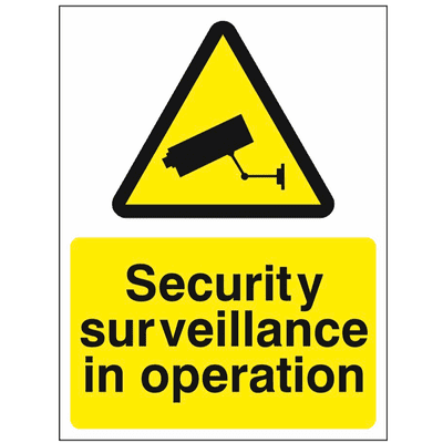 Security Sign -  CC - Security Surveillance in Operation