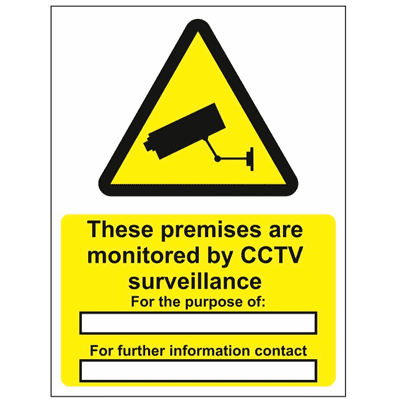 Security Sign -  CC - These Premises Are Monitored By CCTV Surveillance