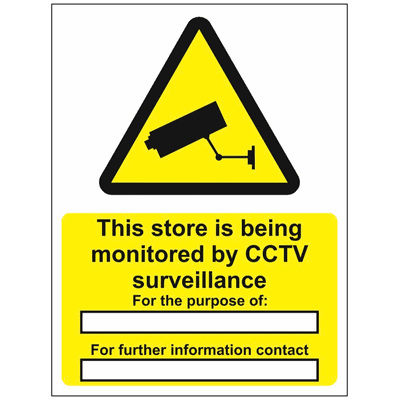 Security Sign -  CC - This Store Is Being Monitored By CCTV Surveillance