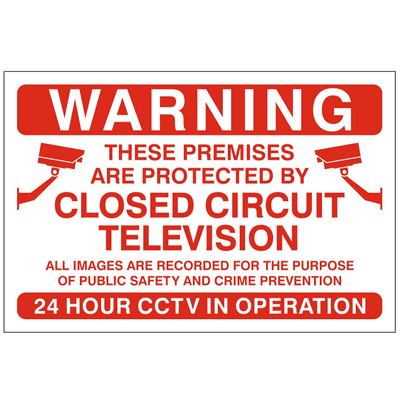 Security Sign -  CC - Warning/ These Premises Are Protected By Closed Circuit Television