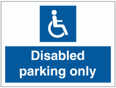 Security Sign - Disabled Parking Only (2992)