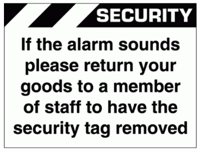 Security Sign - If The Alarm Sounds Please Return (2662)