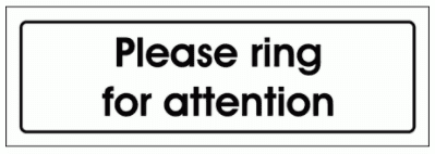 Security Sign - Please Ring For Attention (2914)