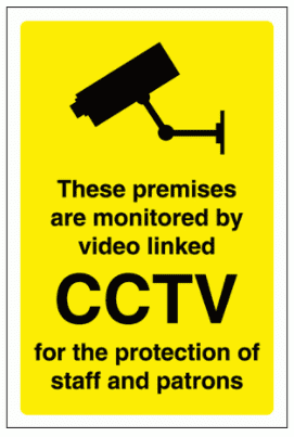 Security Sign - These Premises Are Monitored By Video Linked CCTV (2871)