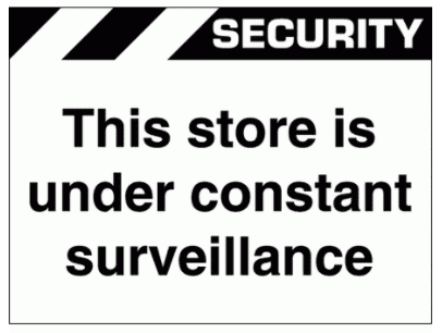 Security Sign - This Store Is Under Constant Surveillance (2661)
