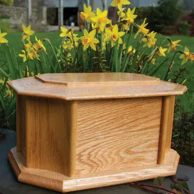 Shaped Oak Ashes  Casket