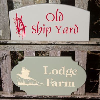 Shaped Painted House Signs