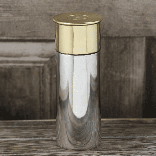 Shotgun Cartridge Polished Pewter Hip Flasks | The Sign Maker Shop