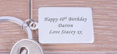Silver Plated Keyring - Your Message | The Sign Maker Shop
