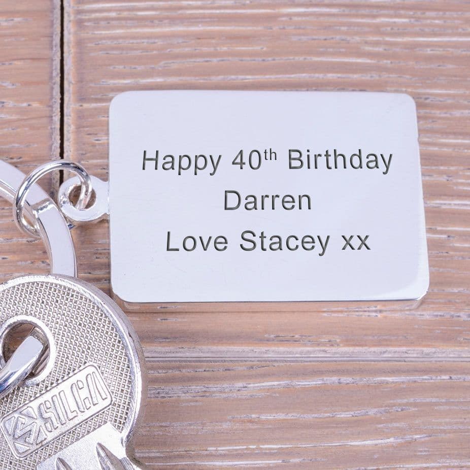 Silver Plated Keyring - Your Message