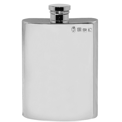 Simple Polished Pewter Hip Flask