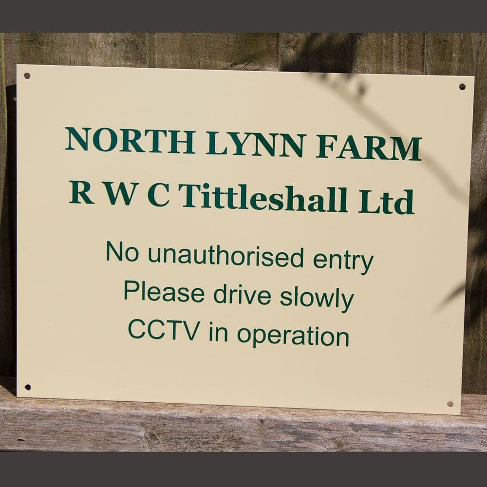 Single colour Lettering on Aluminium Composite Board