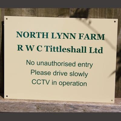 Single colour Lettering on  Aluminium Composite Board