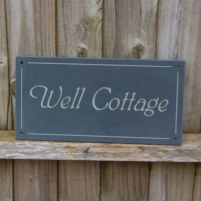 Slate House Name Signs 150mm High