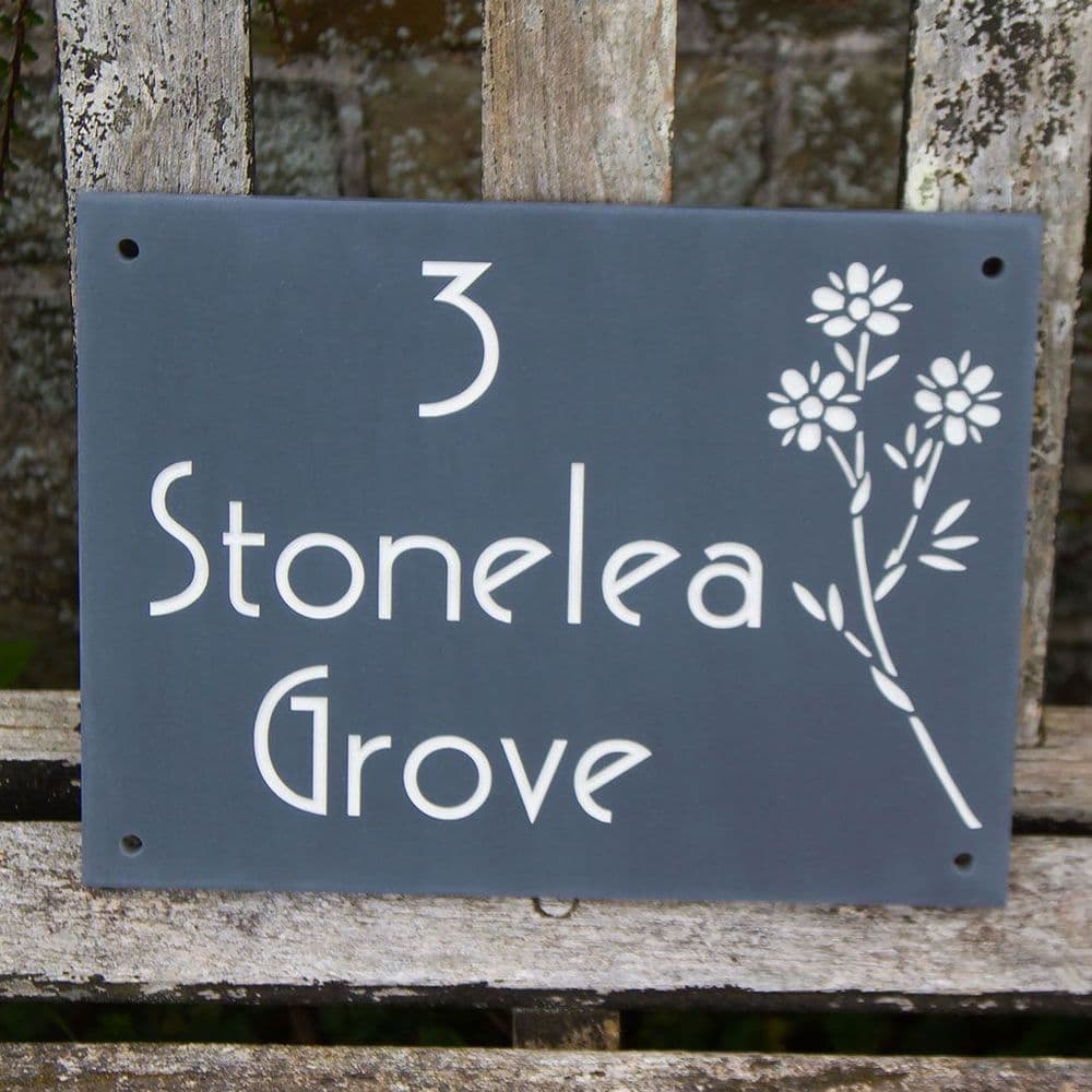 Slate House Name Signs 225mm High