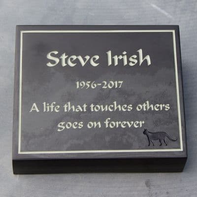 Slate Memorial Wedge with Engraved Lettering