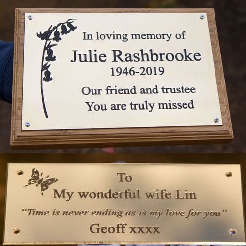 Small 2mm Engraved Brass Memorial Plaque | The Sign Maker Shop