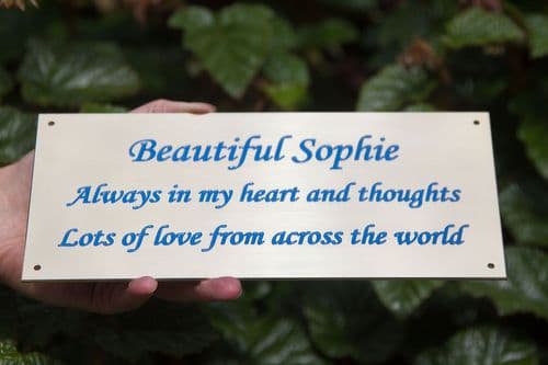 Small 2mm Engraved Brass Memorial Plaque | The Sign Maker Shop