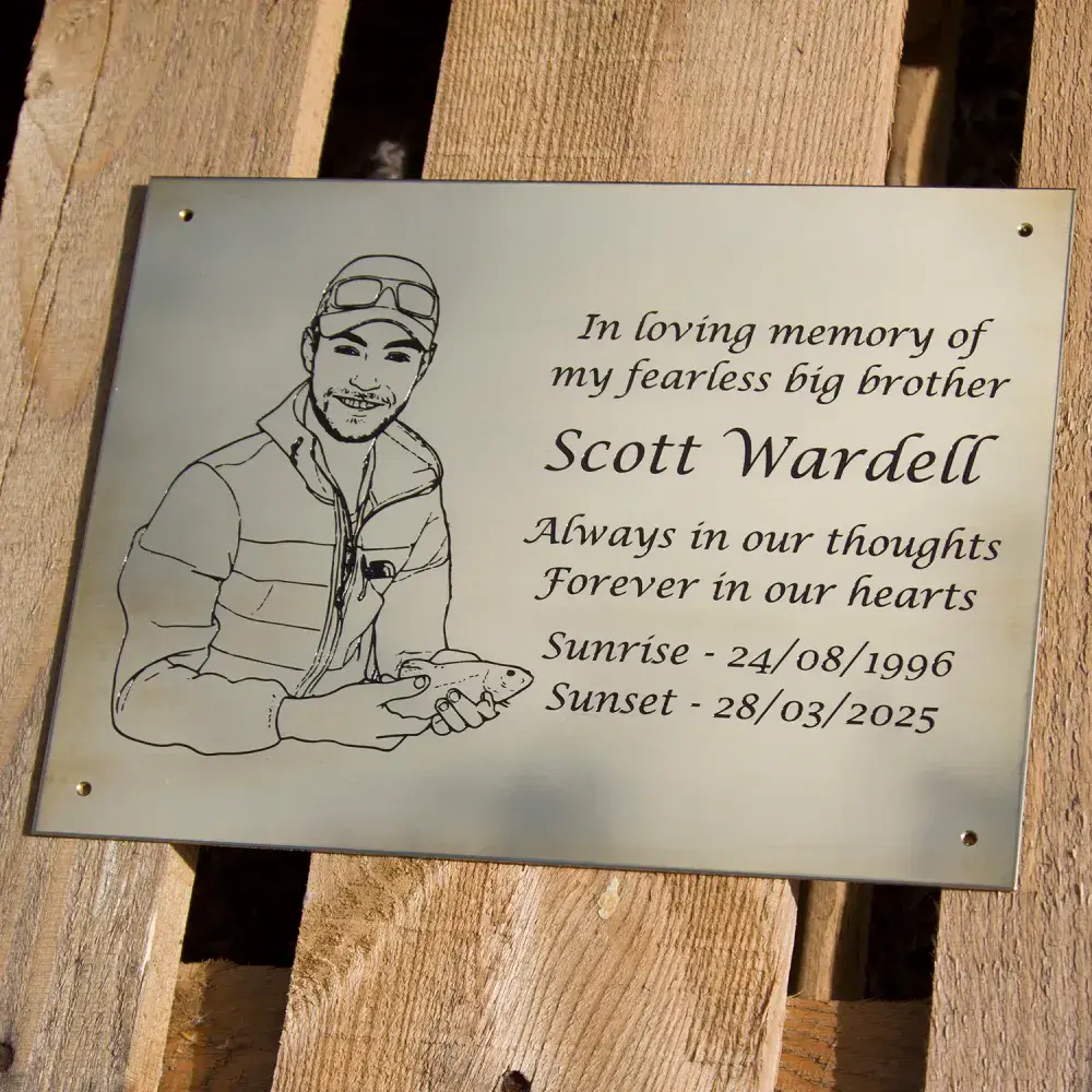 Small 2mm Engraved Brass Memorial Plaque