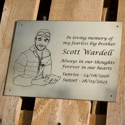 Small 2mm Engraved Brass Memorial Plaque | The Sign Maker Shop