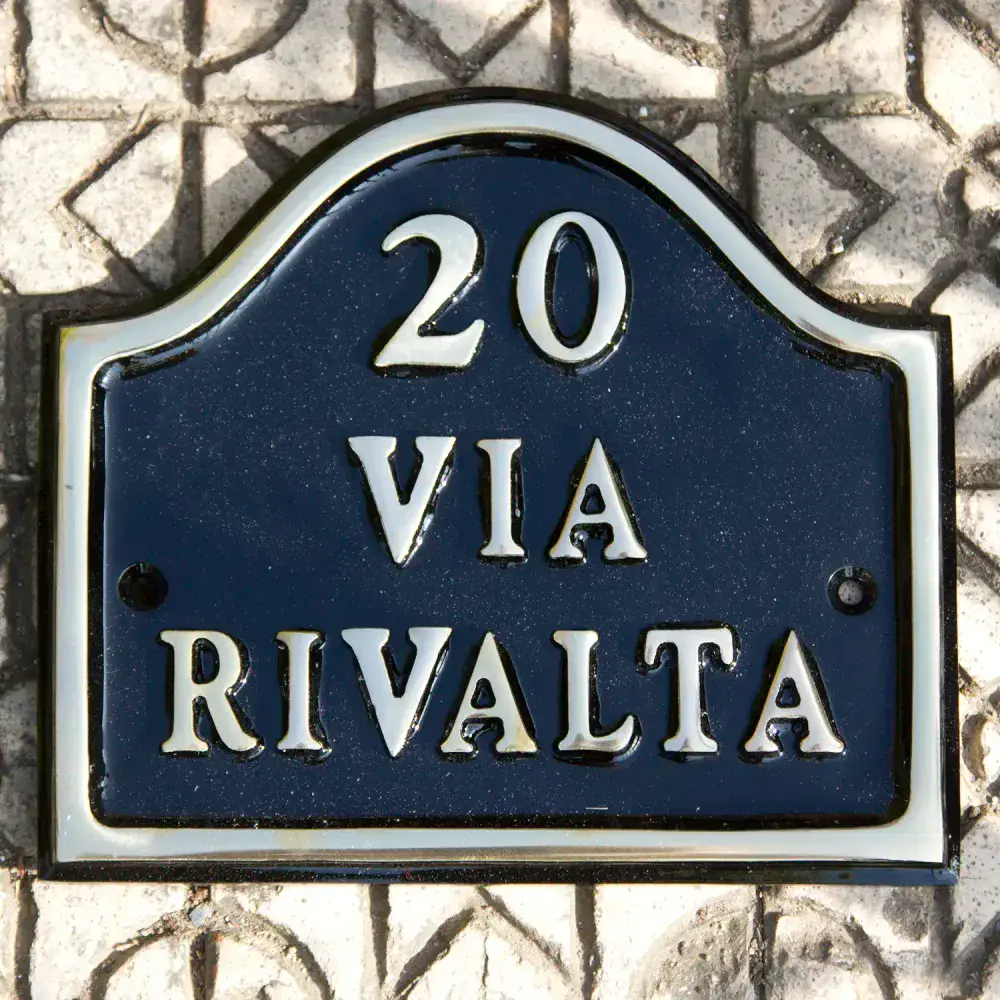 Small Cast Brass Arch Top House Sign -  B16 - 190mm x 170mm