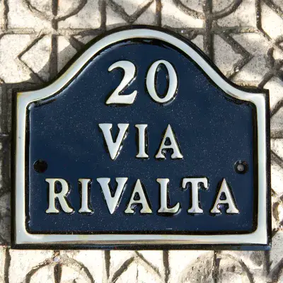 Small Cast Brass Arch Top House Sign -  B16 - 190mm x 170mm