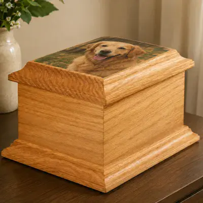 Small Oak Simple Casket