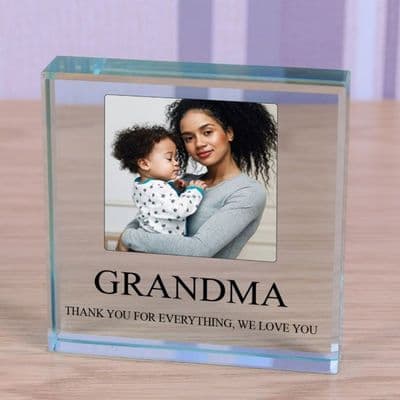Small Personalised Glass Photo Block