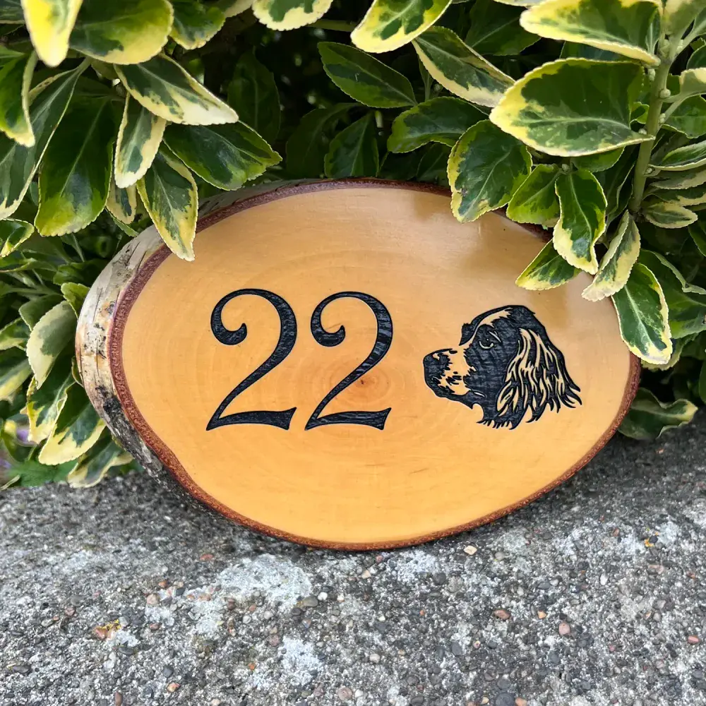 Small Rustic Slice with Carved Letters