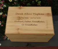 Solid Bamboo Ashes Casket - 4 Sizes | The Sign Maker Shop