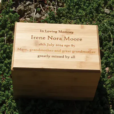 Solid Bamboo Ashes Casket - 5 Sizes