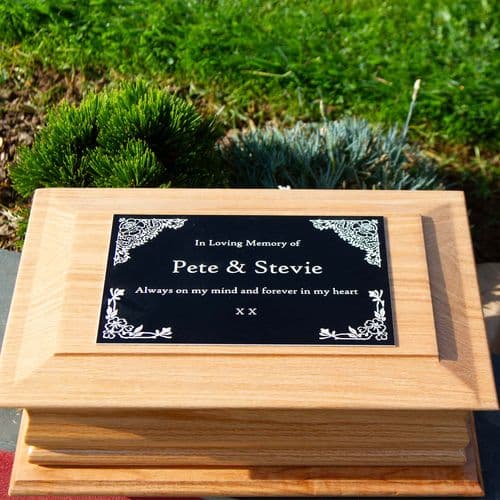 Ecomony Oak Caskets - With or Without Plaque | The Sign Maker Shop