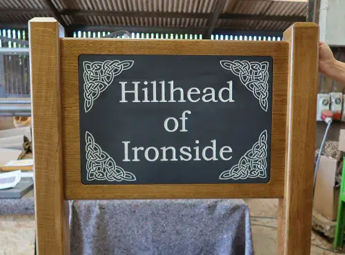 Solid Oak Entrance Signs with Engraved Insert| The Sign Maker Shop