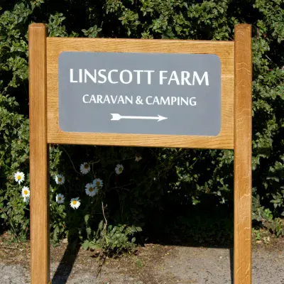 Solid Oak Entrance Signs with Engraved Insert