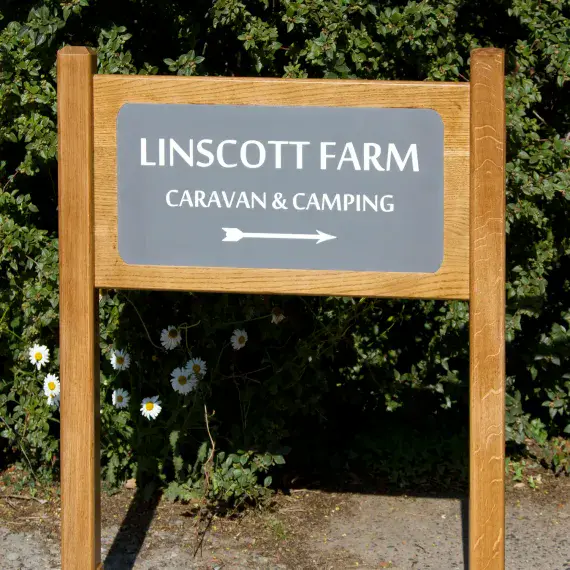 Solid Oak Entrance Signs with Engraved Insert| The Sign Maker Shop