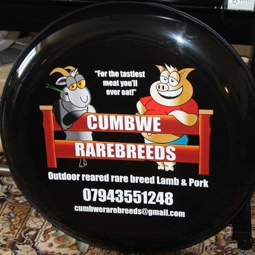 Spare Wheel Covers - Text & full colour logo |  The Sign Maker Shop