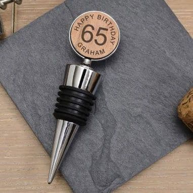 Special Birthday Bottle Stopper - Cherry Wood