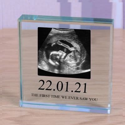 Special Date & Message  - Small Glass Photo Block