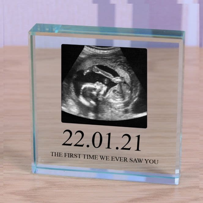 Special Date & Message - Small Glass Photo Block