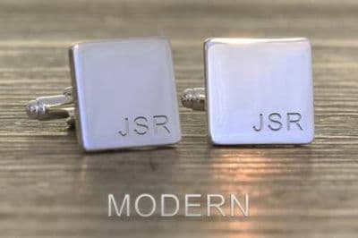 Square Small Initial Cufflinks
