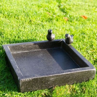 Square Terrazzo Bird Bath