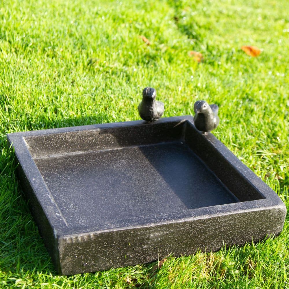 Square Terrazzo Bird Bath