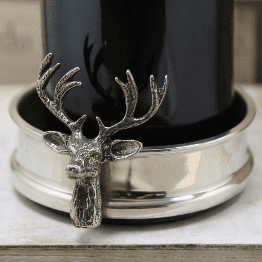 Stag Wine Bottle Coaster - Pewter