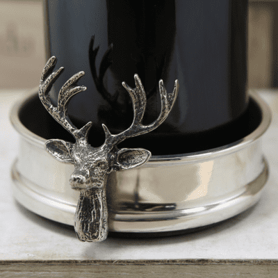 Stag Wine Bottle Coaster - Pewter