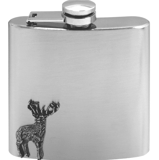 Stainless Steel Hip Flask - Pewter Stag