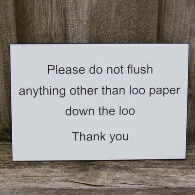 Standard Do Not Flush Sign-  3.2mm Engraved Acrylic