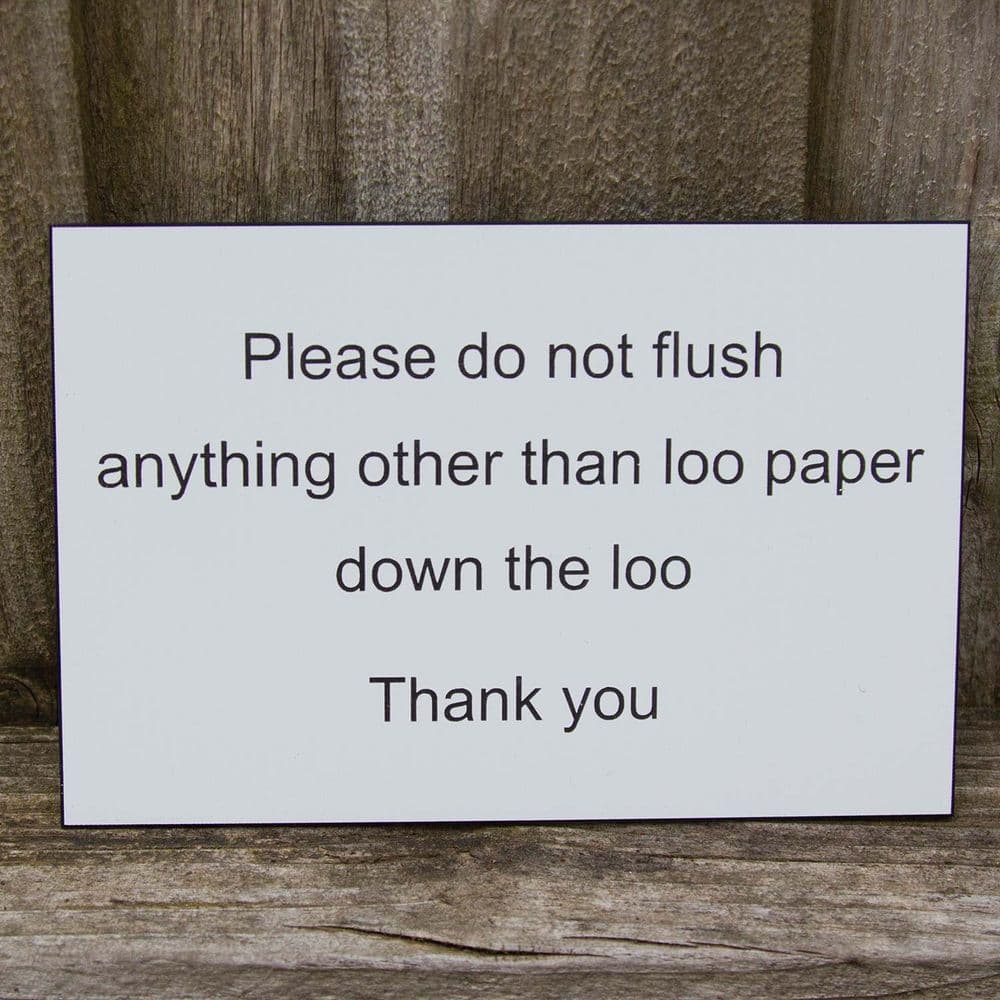 Standard Do Not Flush Sign- 3.2mm Engraved Acrylic